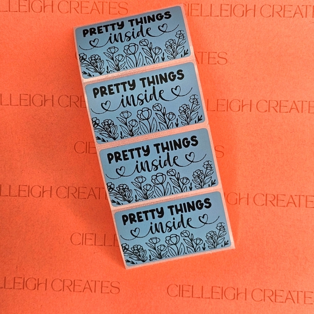 Pretty Things Inside Floral Packaging Labels Stickers